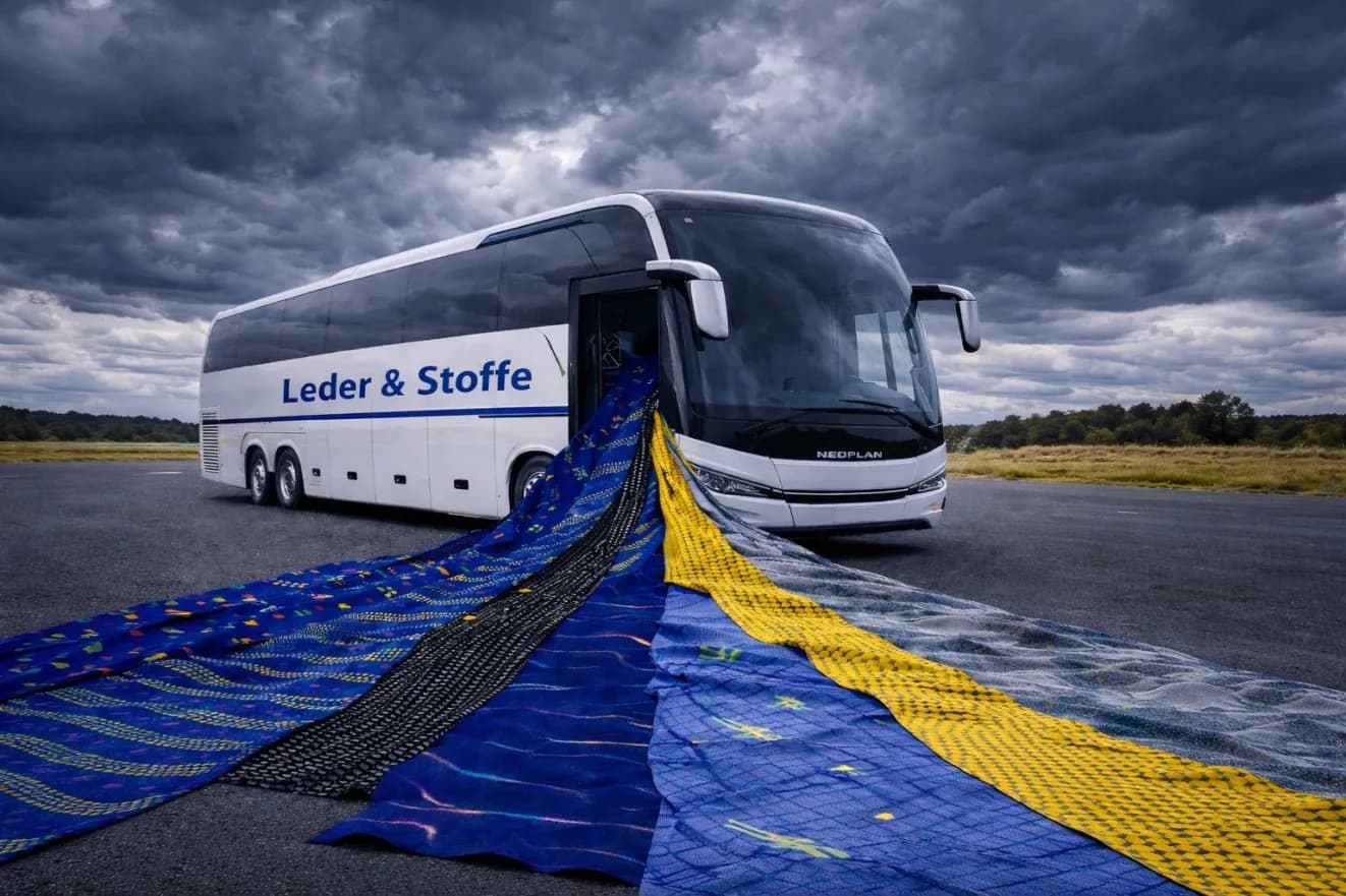 Bus mit robusten Bus- und Bahnstoffen